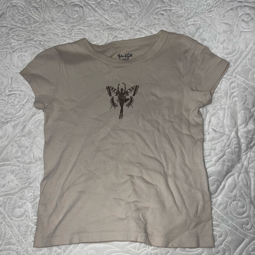 Brandy Melville Cream Graphic Tee